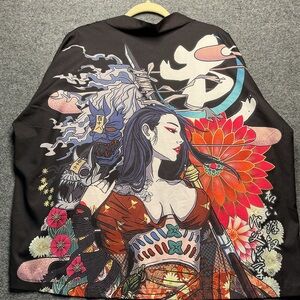 SHEIN Colorful Graphic Kimono Jacket